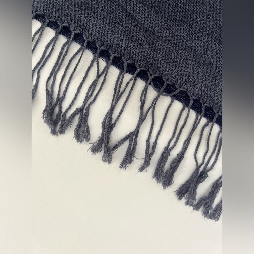 Boho Paisley Fringed Scarf Shawl Blue 77in Length Casual Boho Festival Travel - Picture 3 of 6